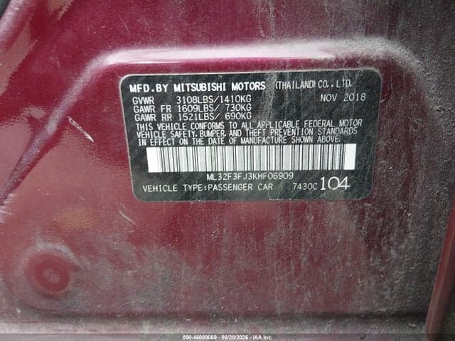 2019 MITSUBISHI MIRAGE G4 ES 9