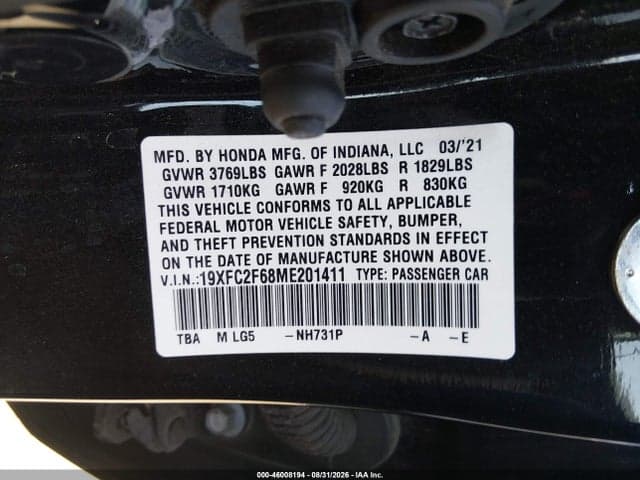 2021 HONDA CIVIC LX 9