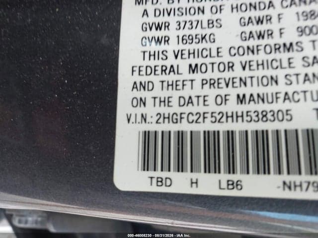 2017 HONDA CIVIC LX 9