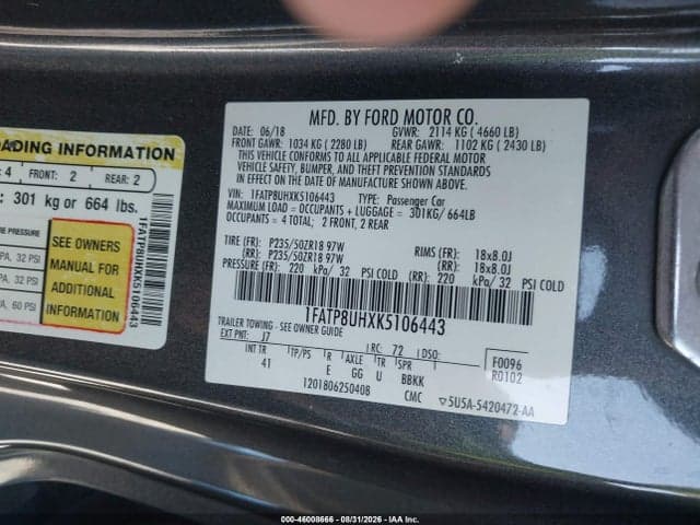 2019 FORD MUSTANG ECOBOOST PREMIUM 9