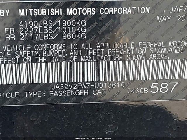 2017 MITSUBISHI LANCER SEL 9