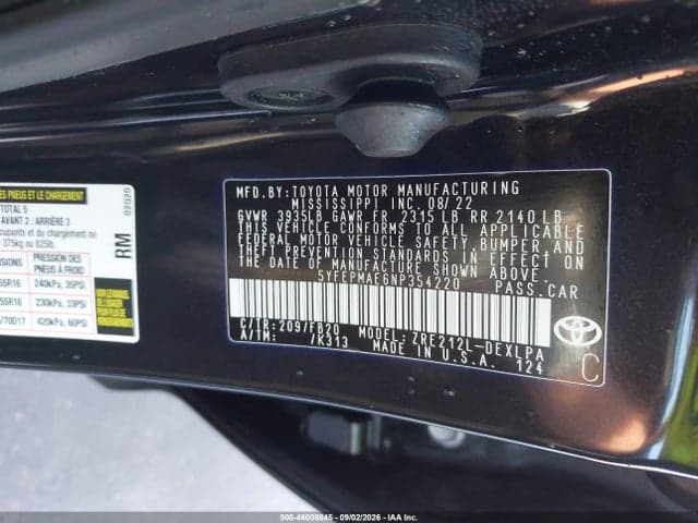 2022 TOYOTA COROLLA LE 9