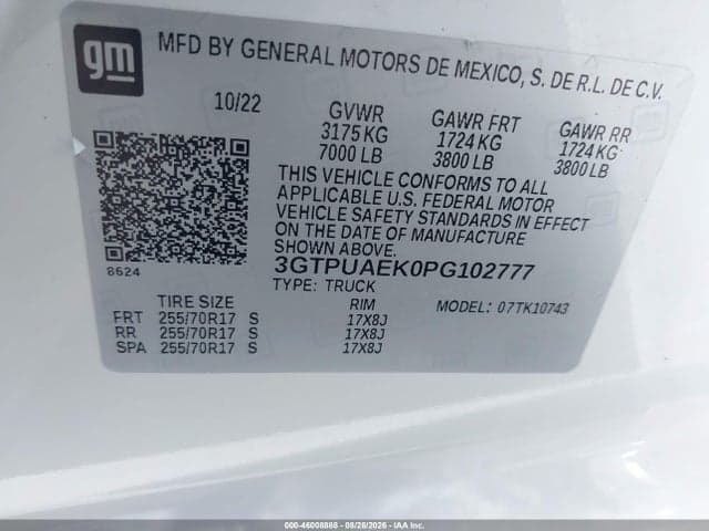 2023 GMC SIERRA 1500 4WD STANDARD BOX PRO 9
