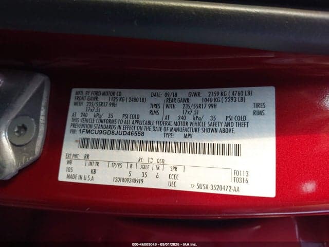 2018 FORD ESCAPE SE 9
