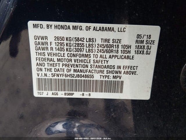 2018 HONDA PILOT EX-L 9