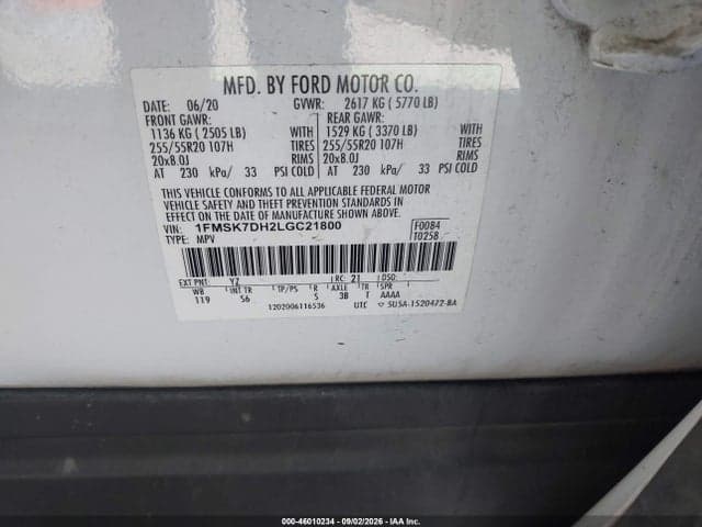 2020 FORD EXPLORER XLT 9