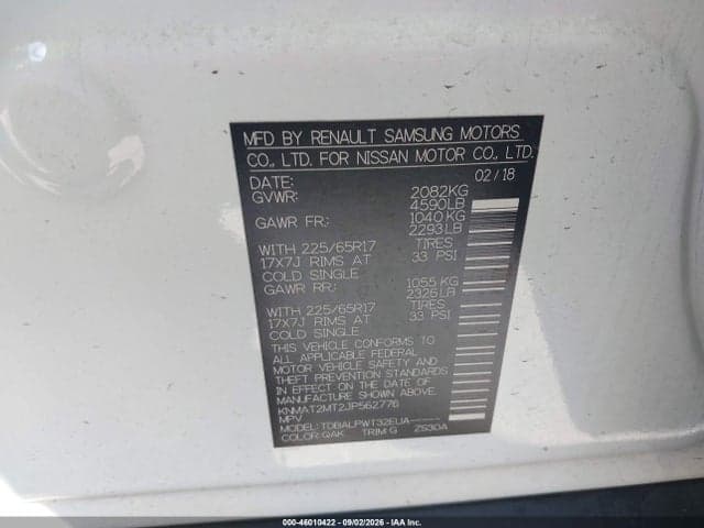 2018 NISSAN ROGUE S 9