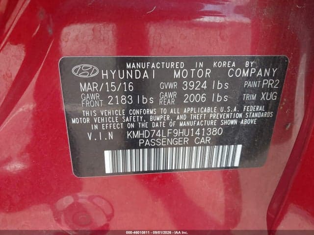 2017 HYUNDAI ELANTRA SE 9