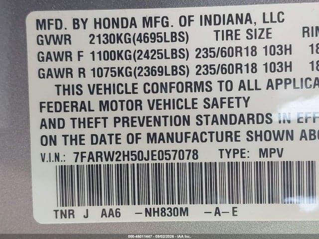 2018 HONDA CR-V EX 9
