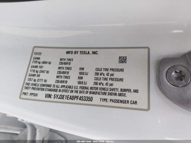 2023 TESLA MODEL 3 REAR-WHEEL DRIVE 9