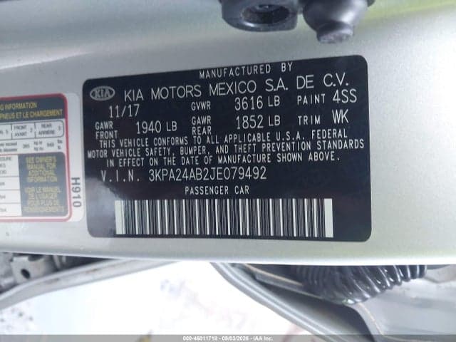 2018 KIA RIO LX 9