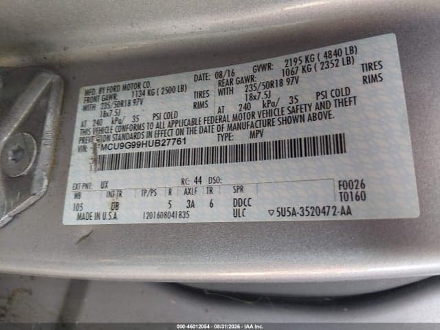 2017 FORD ESCAPE SE 9