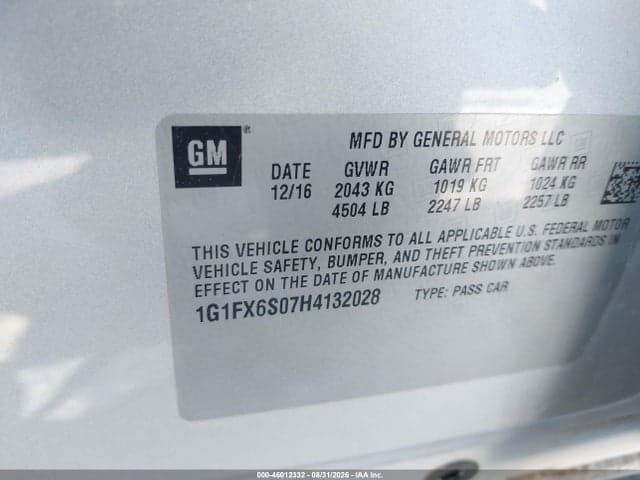 2017 CHEVROLET BOLT EV PREMIER 9