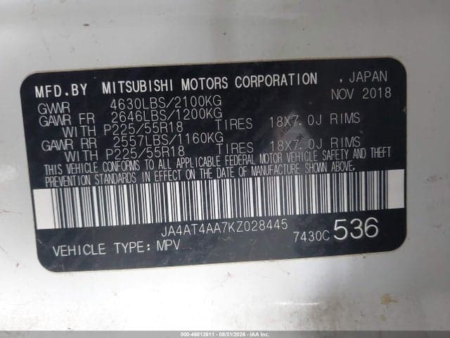 2019 MITSUBISHI ECLIPSE CROSS LE/SE/SP 8