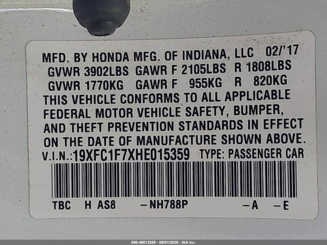 2017 HONDA CIVIC EX-L 9