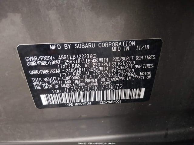 2019 SUBARU FORESTER PREMIUM 9