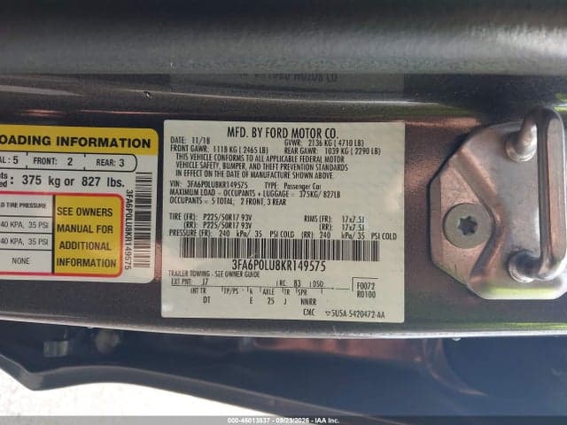 2019 FORD FUSION HYBRID SE 9