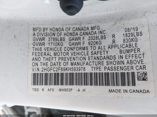 2019 HONDA CIVIC LX 9