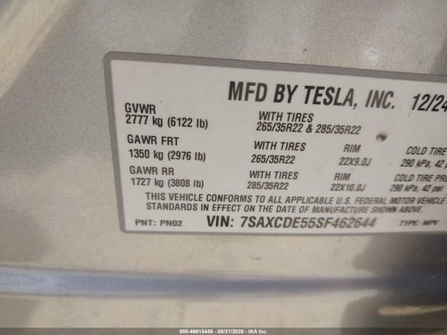2025 TESLA MODEL X LONG RANGE 9
