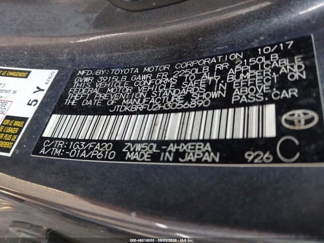 2017 TOYOTA PRIUS TWO 9