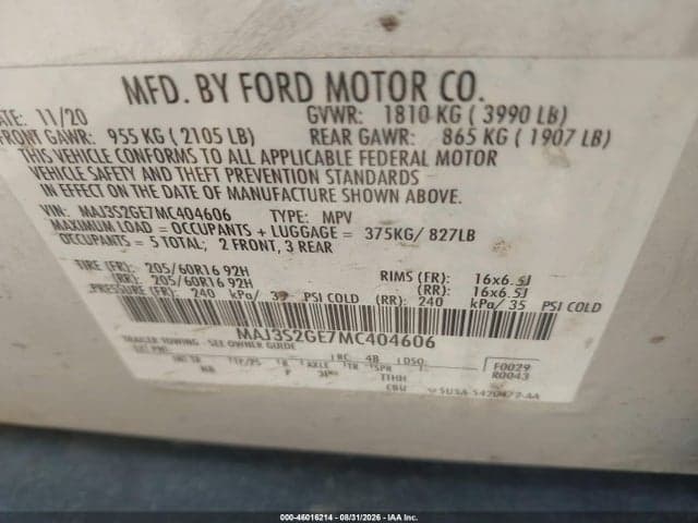 2021 FORD ECOSPORT SE 9