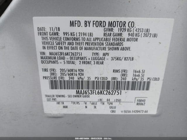 2019 FORD ECOSPORT S 9