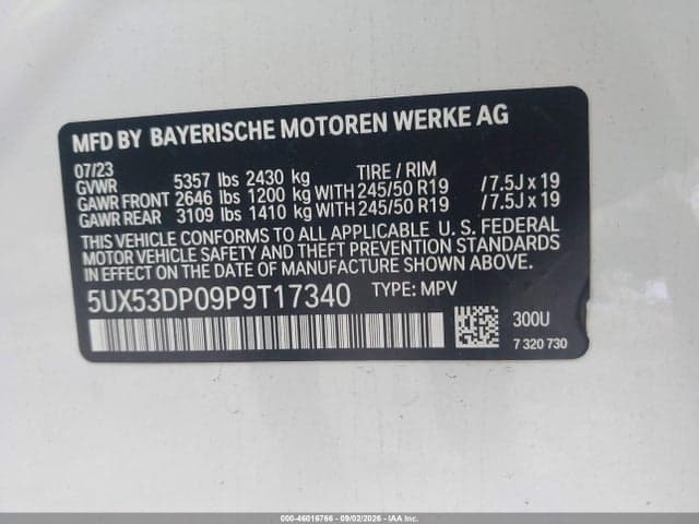 2023 BMW X3 XDRIVE30I 9