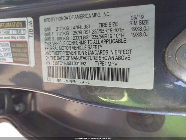 2020 ACURA RDX STANDARD 9