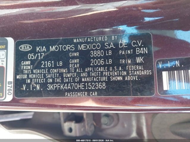 2017 KIA FORTE LX 9