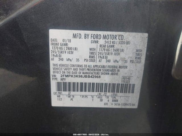 2018 FORD EDGE TITANIUM 9