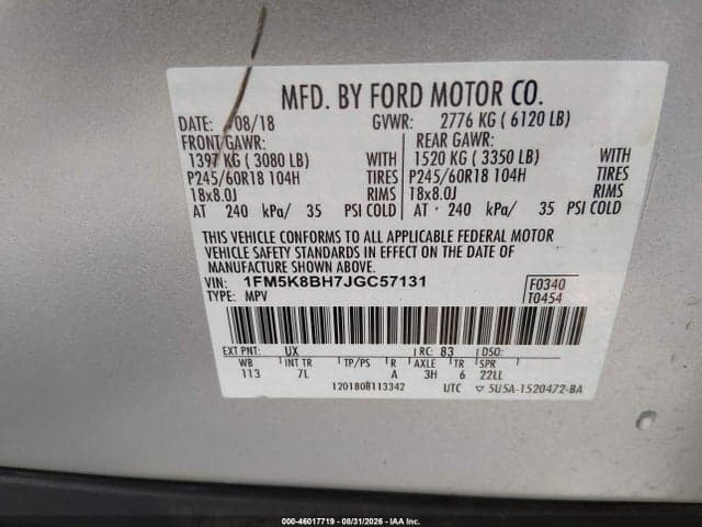 2018 FORD EXPLORER 9