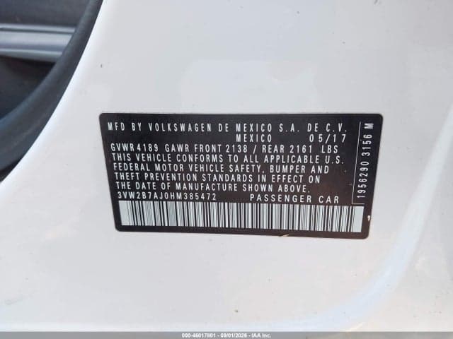 2017 VOLKSWAGEN JETTA 1.4T S 9