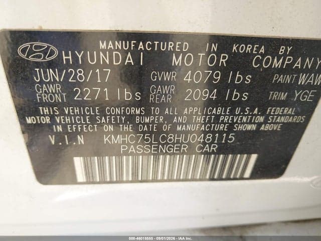2017 HYUNDAI IONIQ HYBRID SEL 9