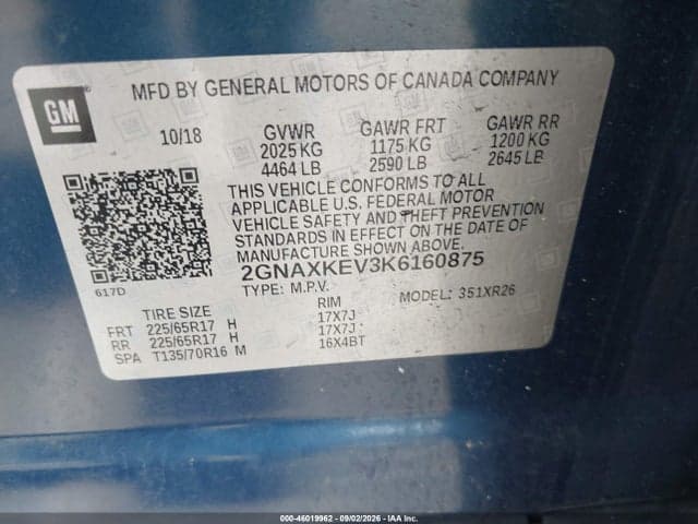 2019 CHEVROLET EQUINOX LT 9