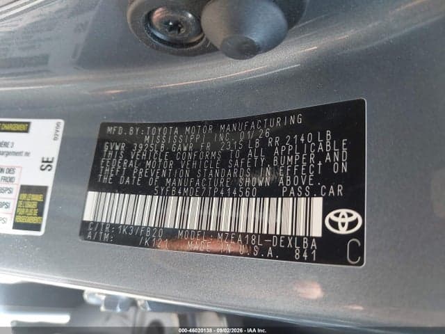 2026 TOYOTA COROLLA LE 9