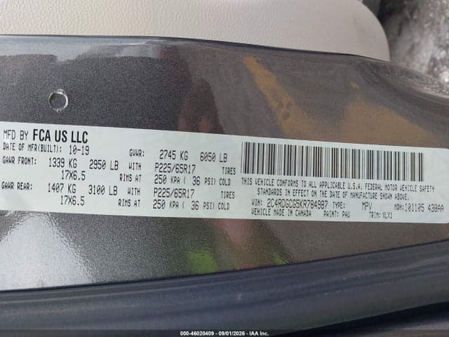 2019 DODGE GRAND CARAVAN SXT 9