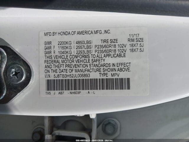 2018 ACURA RDX TECHNOLOGY ACURAWATCH PLUS PACKAGES/TECHNOLOGY PACKAGE 9