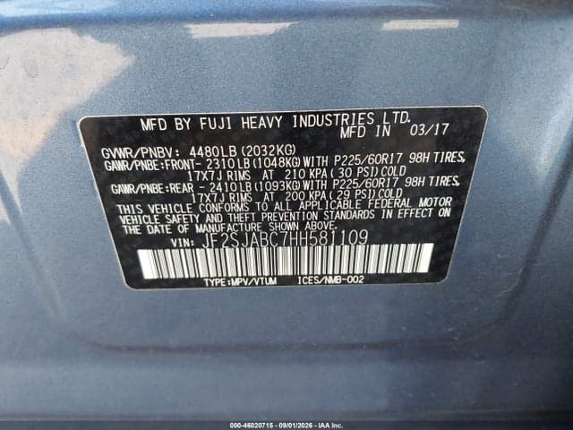 2017 SUBARU FORESTER 2.5I 9