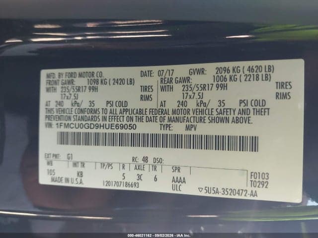 2017 FORD ESCAPE SE 9