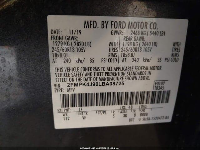 2020 FORD EDGE SEL 9