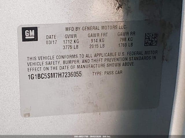 2017 CHEVROLET CRUZE LS AUTO 10