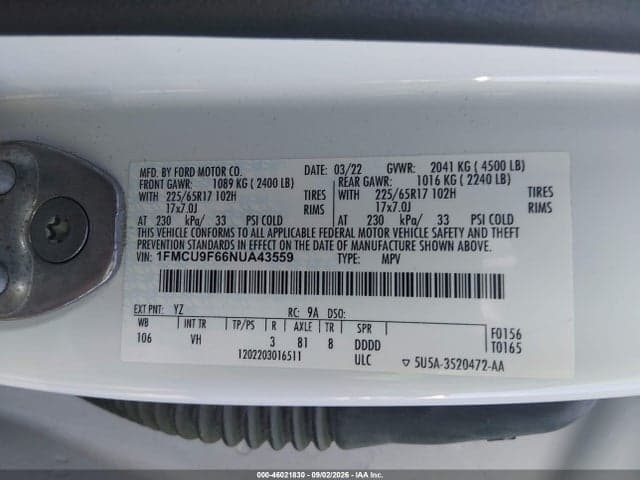 2022 FORD ESCAPE S 9
