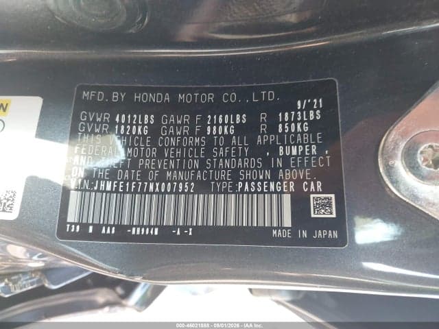 2022 HONDA CIVIC EX 9