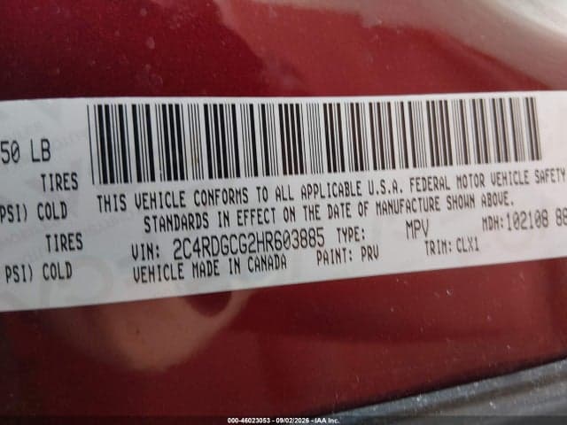 2017 DODGE GRAND CARAVAN SXT 9