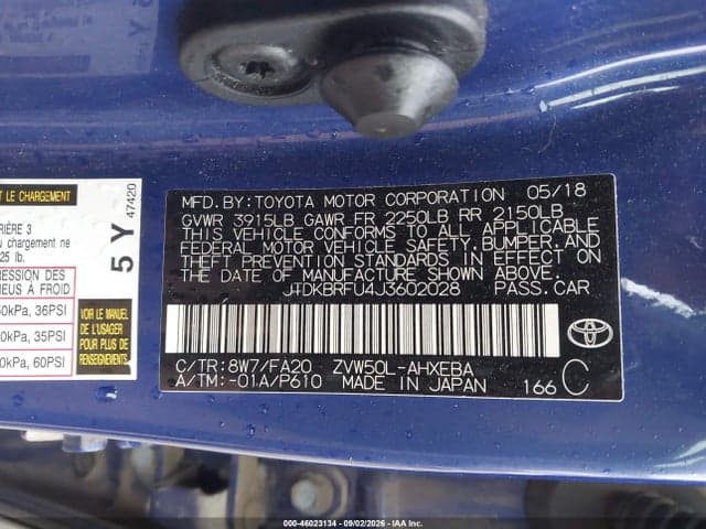 2018 TOYOTA PRIUS TWO 9