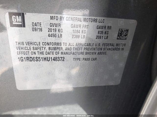 2017 CHEVROLET VOLT PREMIER 9