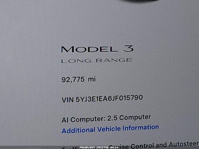 2018 TESLA MODEL 3 LONG RANGE/MID RANGE 15