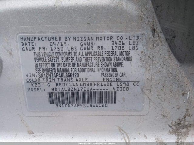 2019 NISSAN VERSA 1.6 SV 9