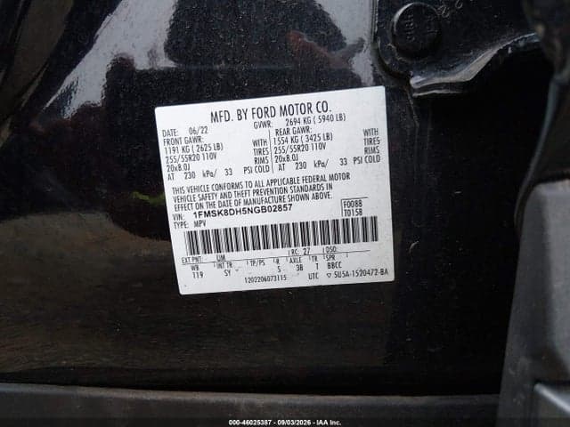 2022 FORD EXPLORER XLT 9