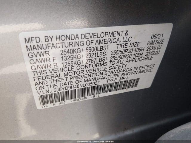 2022 ACURA MDX TECHNOLOGY PACKAGE 9